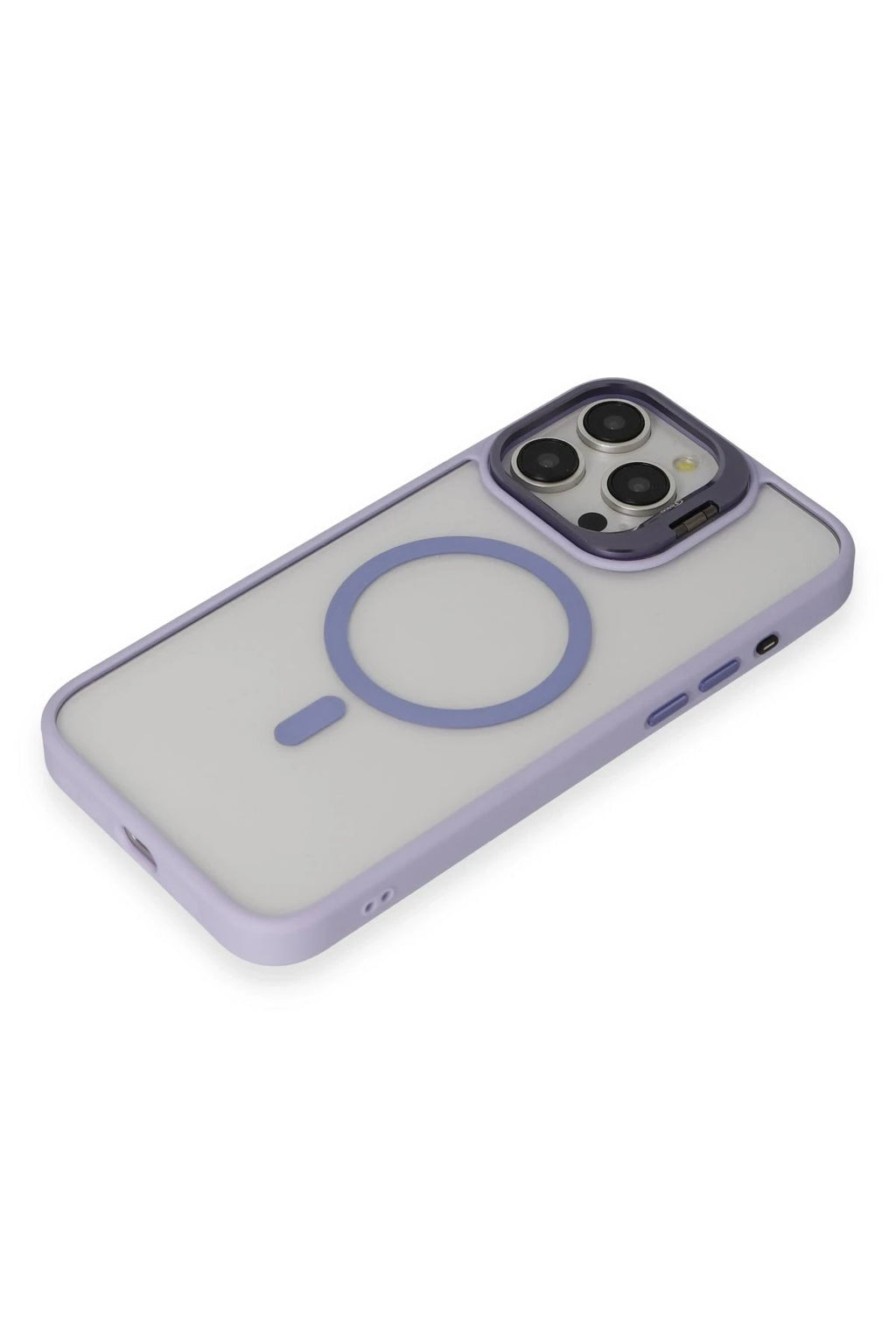 iPhone 15 Pro Max Kılıf Roblox Lens Magsafe Standlı Kapak - Lila-(5796)