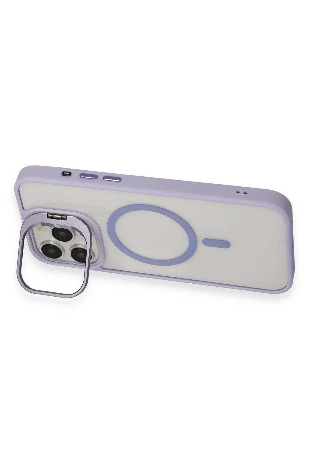iPhone 15 Pro Max Kılıf Roblox Lens Magsafe Standlı Kapak - Pudra-(5796)