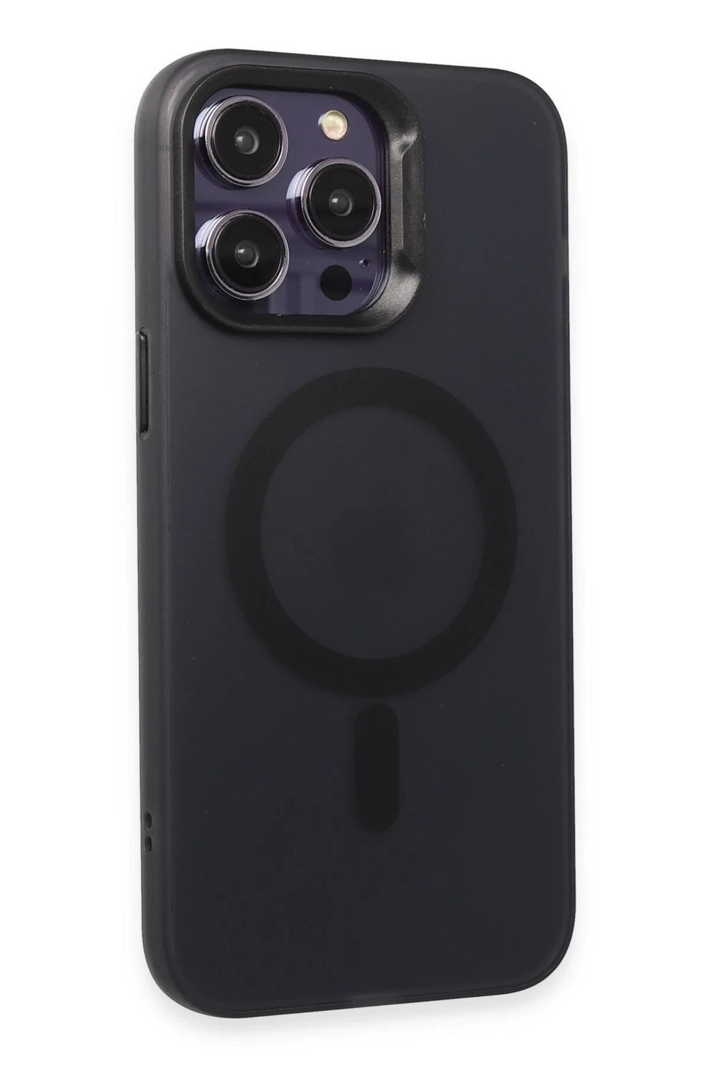 iPhone 15 Pro Max Kılıf Mateks Magsafe Kapak - Siyah-(5796)