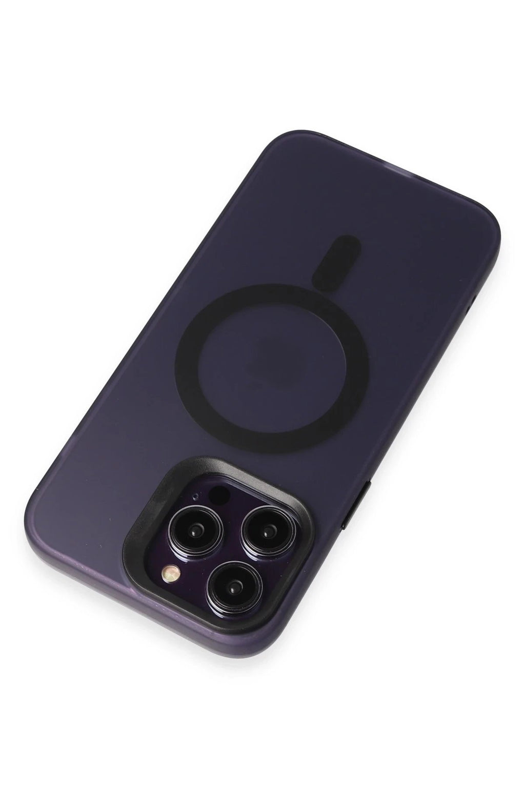 iPhone 15 Pro Max Kılıf Mateks Magsafe Kapak - Derin Mor-(5796)