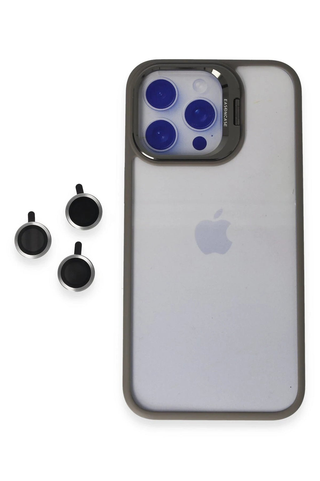 iPhone 15 Pro Max Kılıf Roblox Lens Standlı Kapak - Titan Gri-(5796)