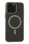 iPhone 15 Pro Max Kılıf Lodos Magneticsafe Mat Kapak - Titan Gri-(5796)