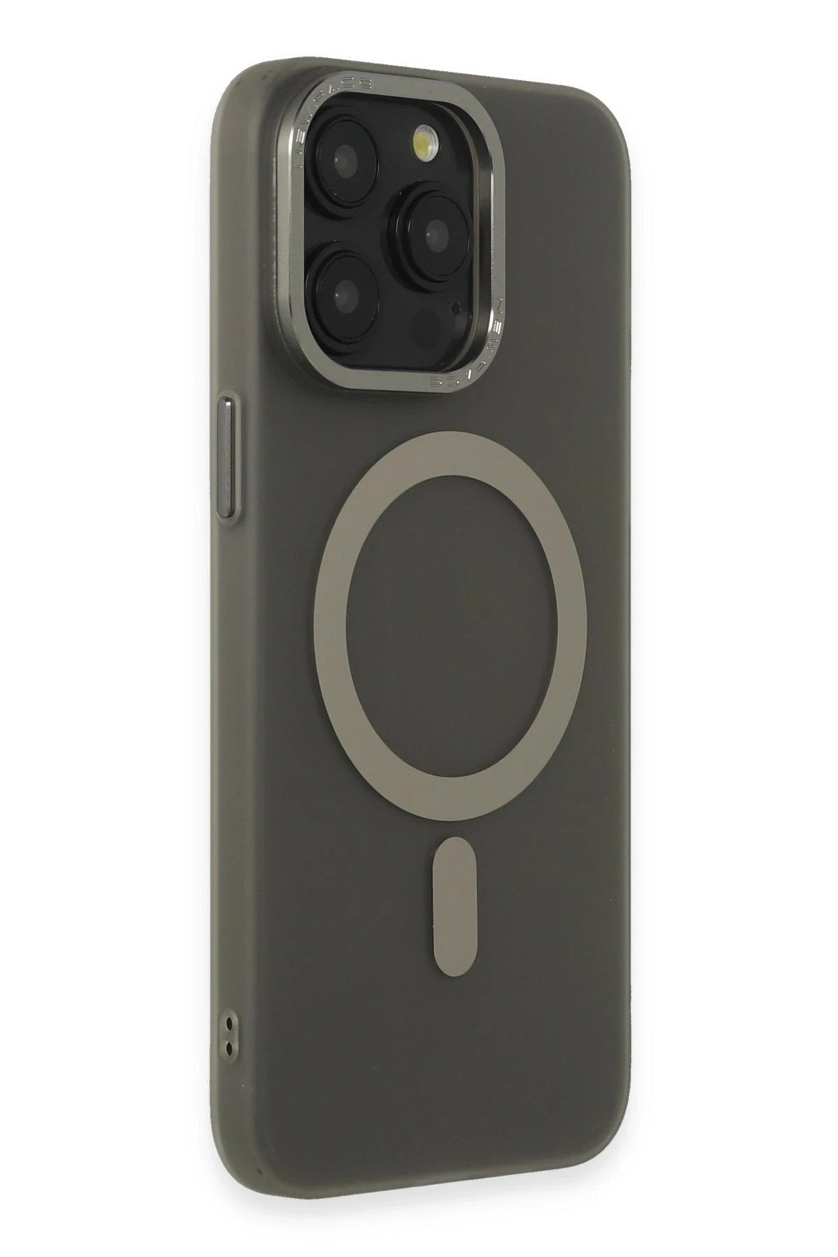 iPhone 15 Pro Max Kılıf Lodos Magneticsafe Mat Kapak - Titan Gri-(5796)