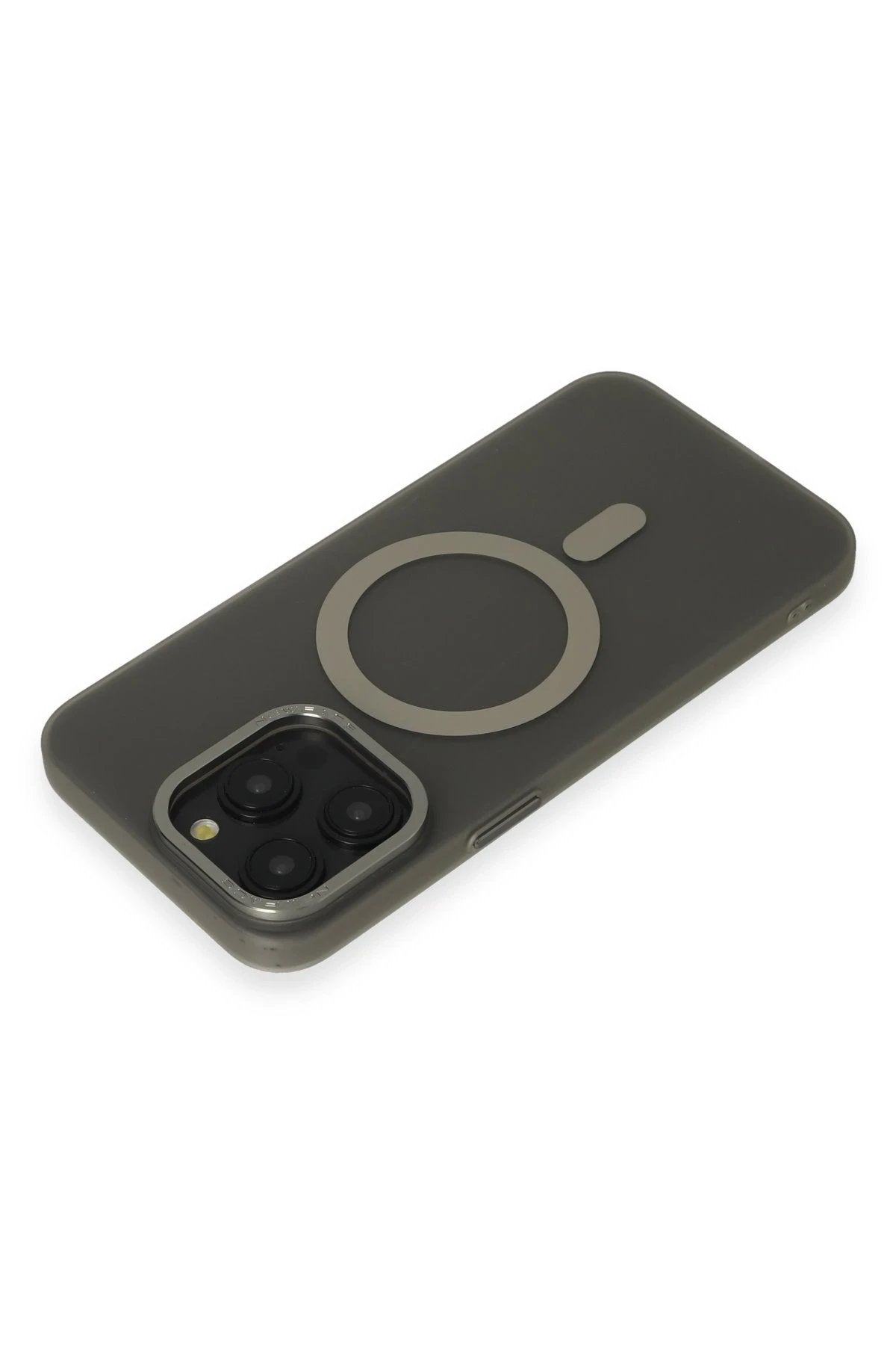 iPhone 15 Pro Max Kılıf Lodos Magneticsafe Mat Kapak - Titan Gri-(5796)