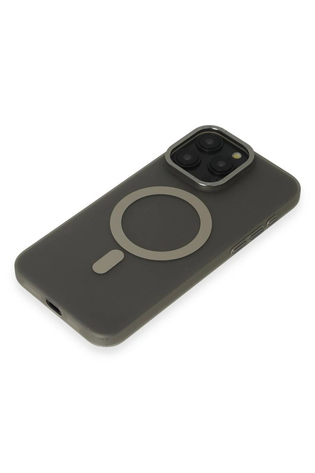 iPhone 15 Pro Max Kılıf Lodos Magneticsafe Mat Kapak - Titan Gri-(5796)
