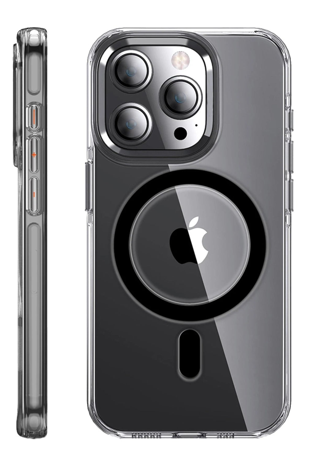 iPhone 14 Pro Kılıf Crystal Magsafe Kapak - Siyah-(5796)