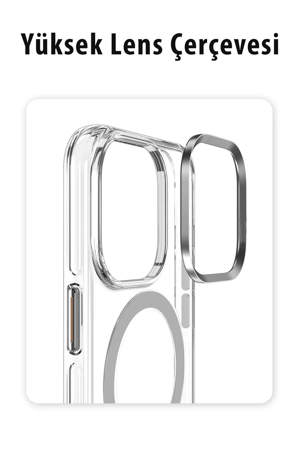 iPhone 14 Pro Kılıf Crystal Magsafe Kapak - Siyah-(5796)