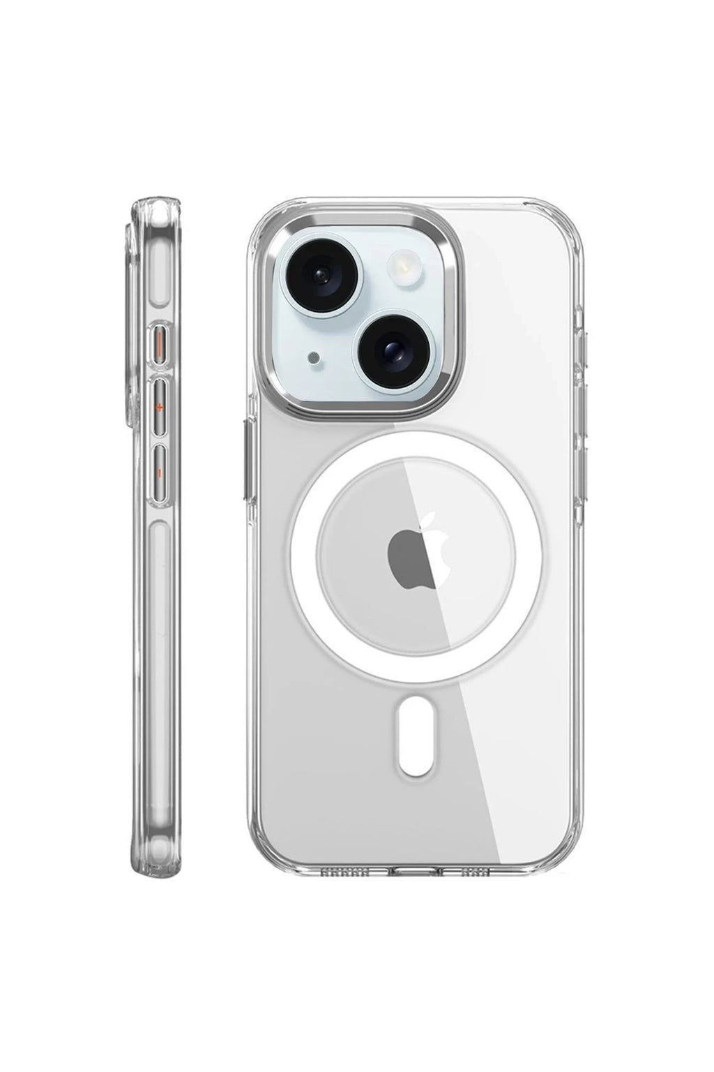 iPhone 15 Pro Kılıf Crystal Magsafe Kapak - Şeffaf-(5796)