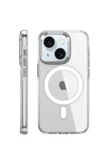 iPhone 15 Pro Kılıf Crystal Magsafe Kapak - Şeffaf-(5796)