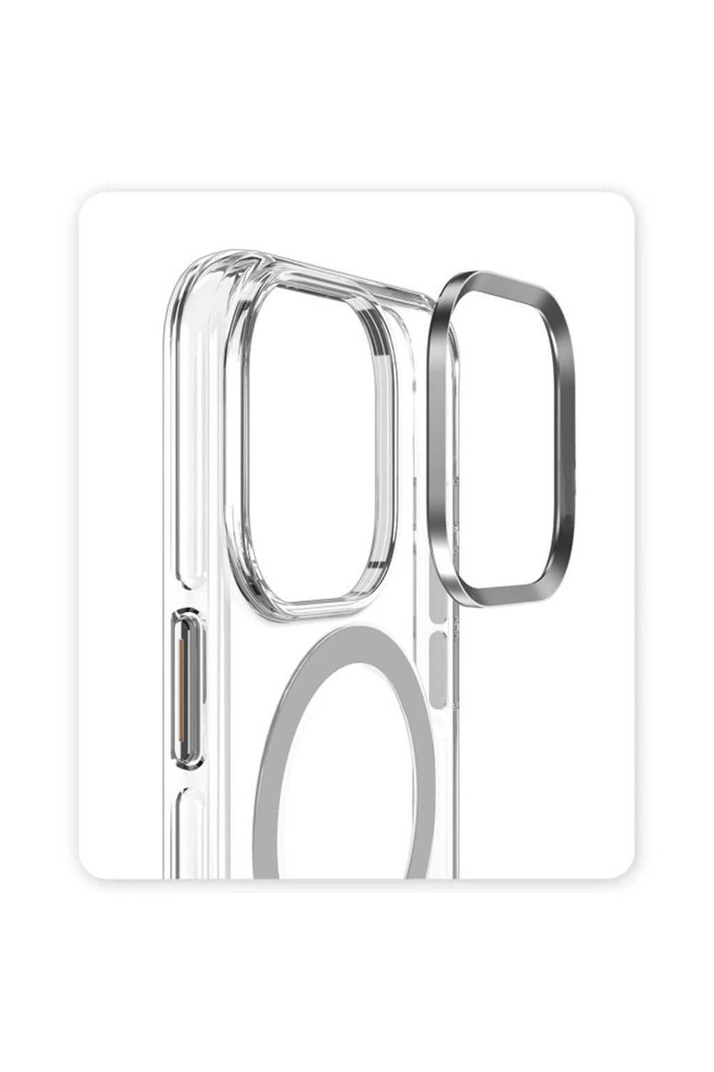 iPhone 15 Pro Kılıf Crystal Magsafe Kapak - Şeffaf-(5796)