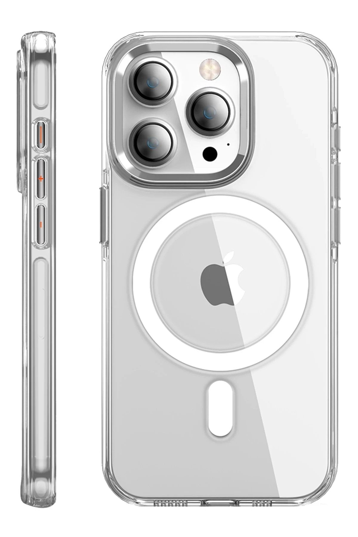 iPhone 15 Pro Max Kılıf Crystal Magsafe Kapak - Şeffaf-(5796)