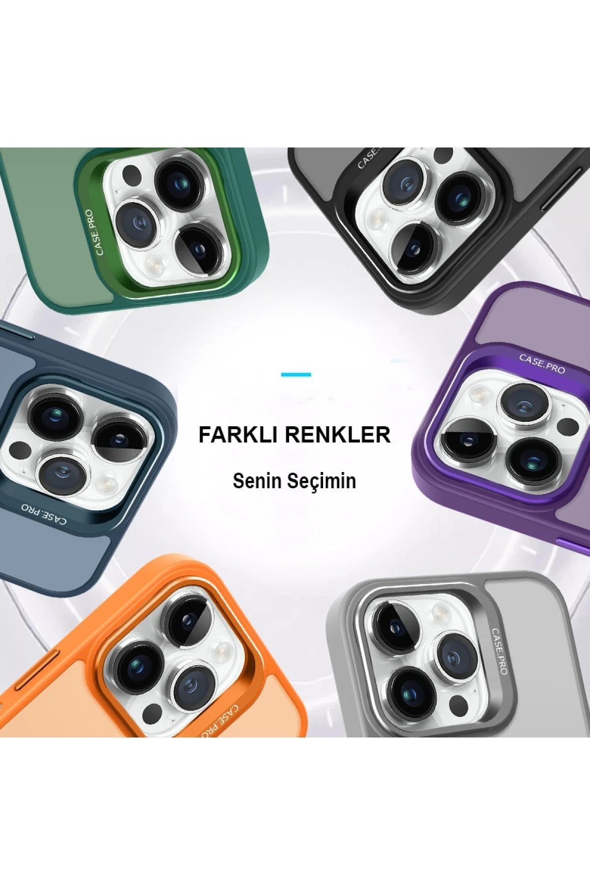 iPhone 14 Pro Kılıf Flet Lens Magsafe Kapak - Turuncu-(5796)