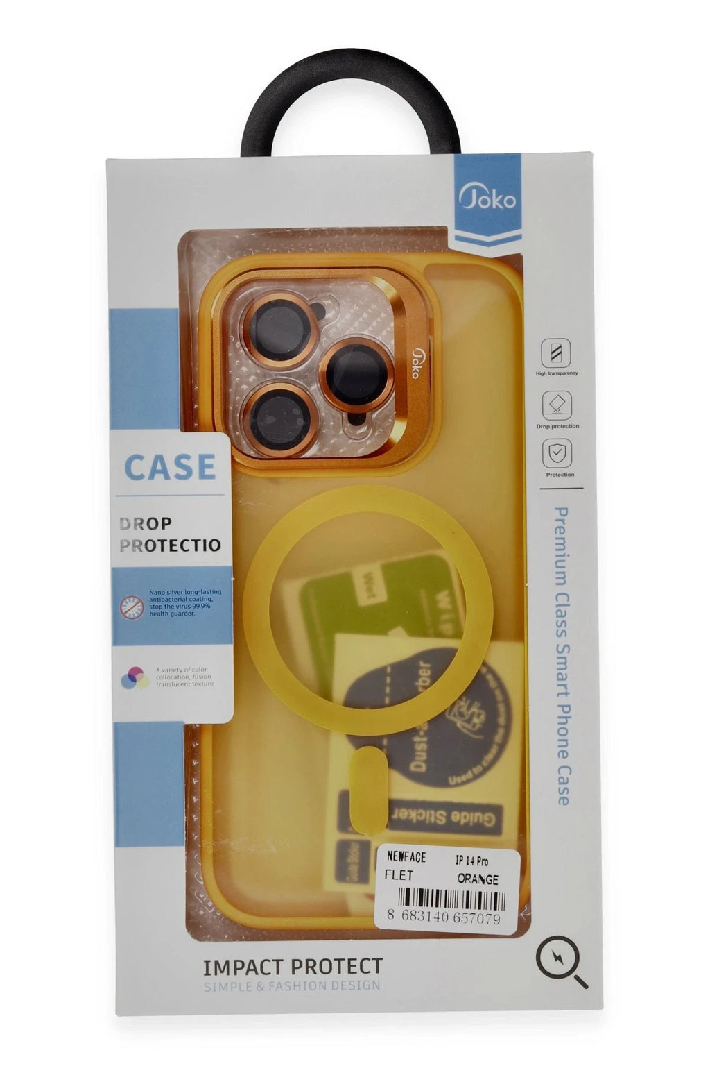 iPhone 14 Pro Max Kılıf Flet Lens Magsafe Kapak - Turuncu-(5796)