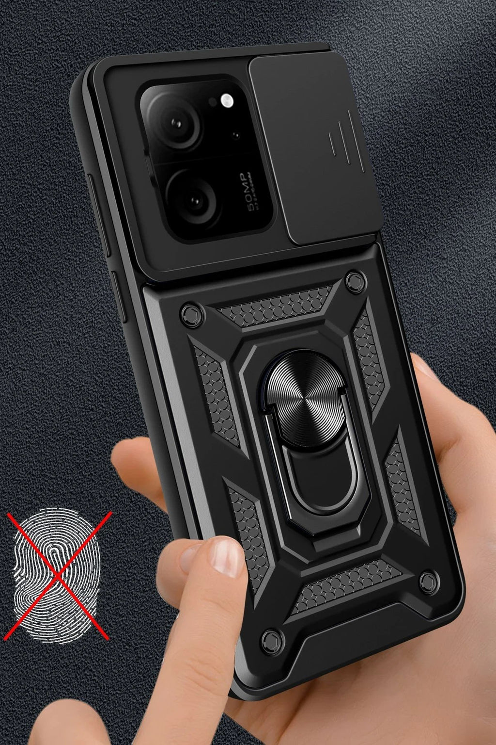 Xiaomi Mi 13T Pro Kılıf Pars Lens Yüzüklü Silikon - Yeşil-(5796)