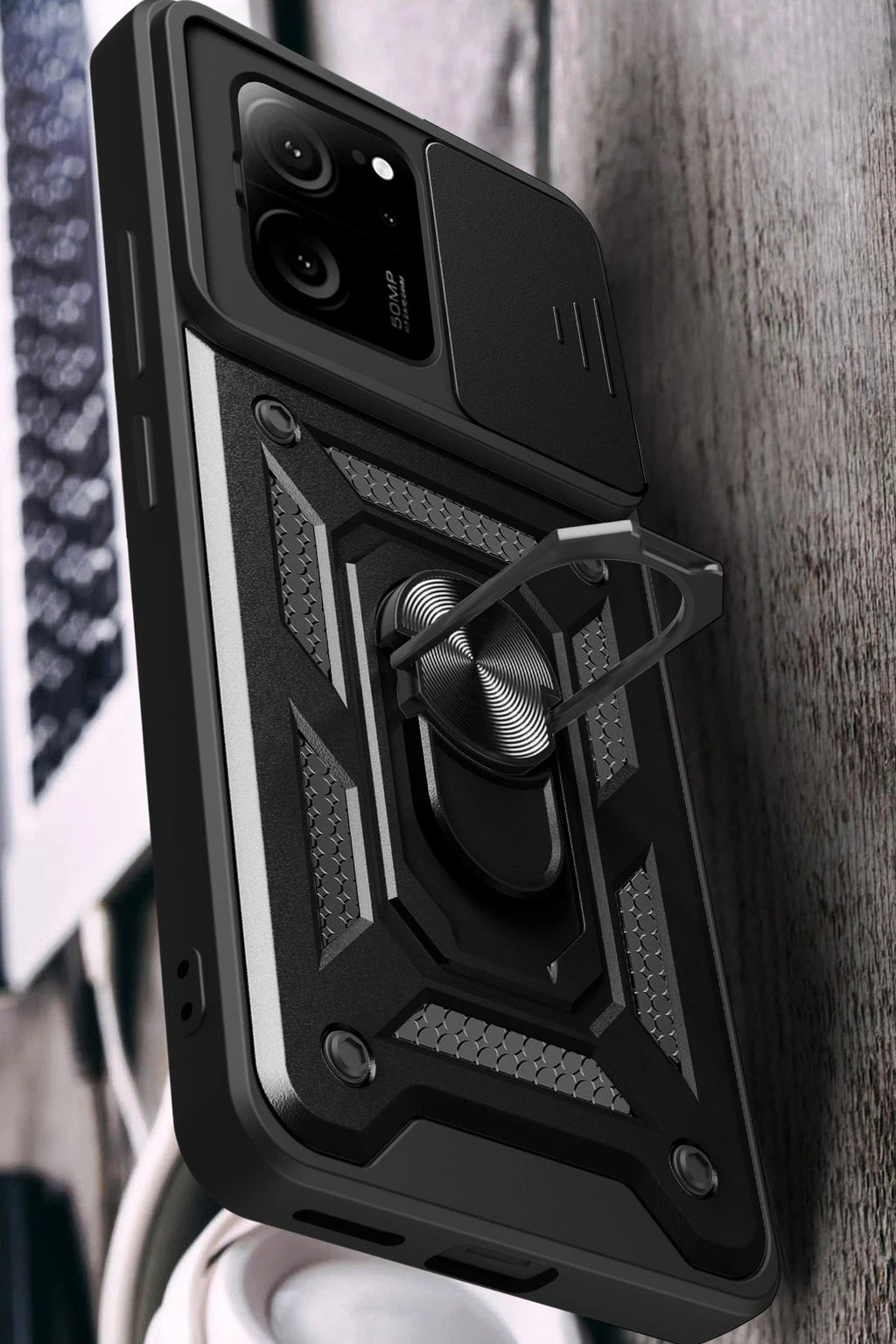 Xiaomi Mi 13T Pro Kılıf Pars Lens Yüzüklü Silikon - Yeşil-(5796)