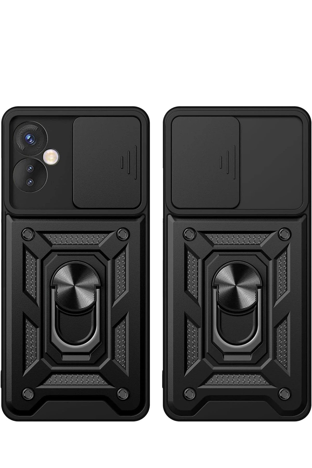 İnfinix Hot 40 Pro Kılıf Pars Lens Yüzüklü Silikon - Kırmızı-(5796)