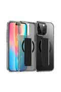 iPhone 14 Pro Max Kılıf Alfa Magsafe Standlı Kapak - Siyah-(5796)