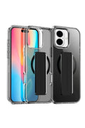 iPhone 16 Kılıf Alfa Magsafe Standlı Kapak - Siyah-(5796)