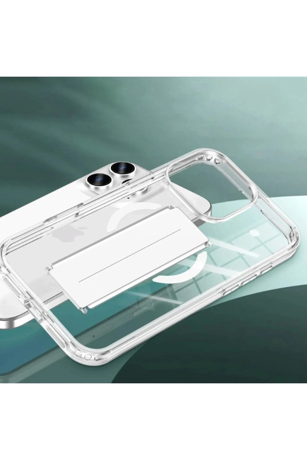 iPhone 16 Kılıf Alfa Magsafe Standlı Kapak - Siyah-(5796)