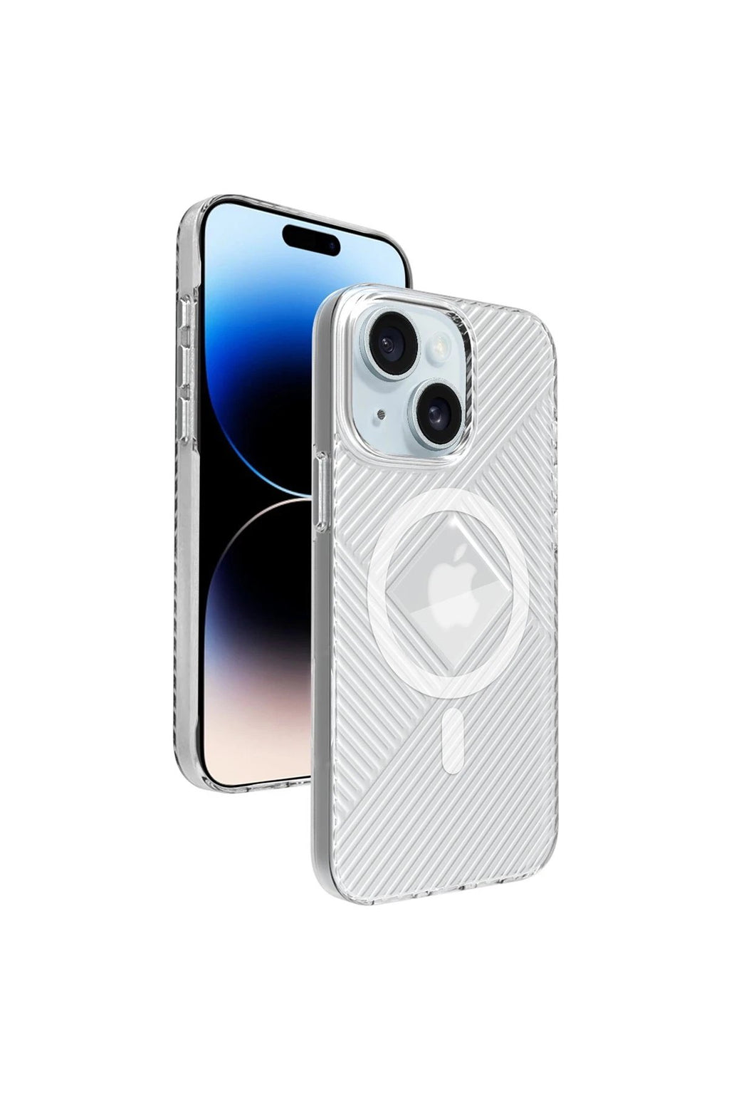 iPhone 15 Stella PC Sert Magsafe Kılıf - Şeffaf-(5796)