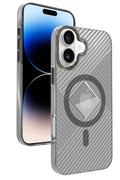 iPhone 16 Stella PC Sert Magsafe Kılıf - Siyah-(5796)
