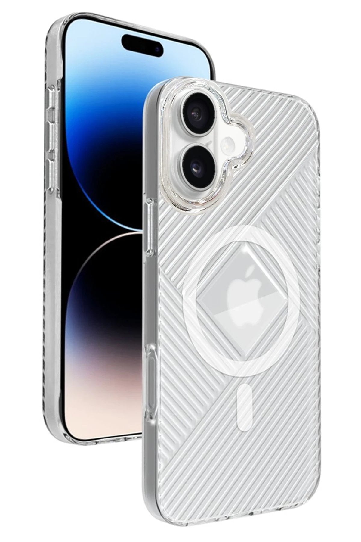 iPhone 16 Stella PC Sert Magsafe Kılıf - Şeffaf-(5796)