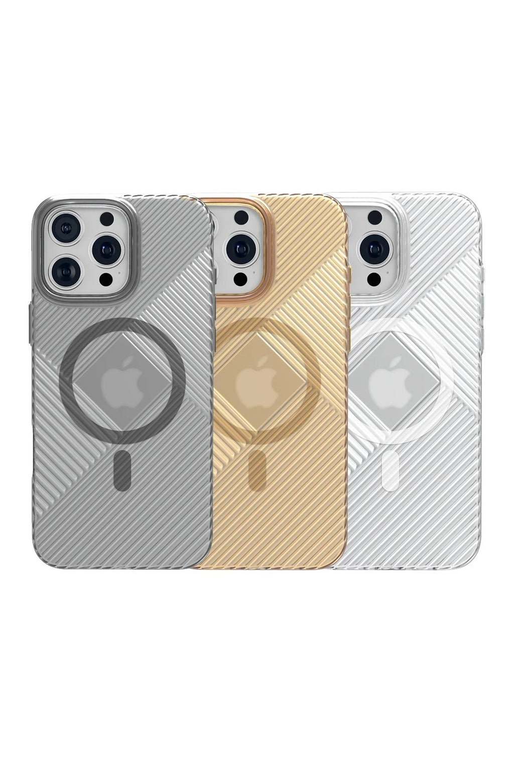 iPhone 16 Pro Max Stella PC Sert Magsafe Kılıf - Gold-(5796)