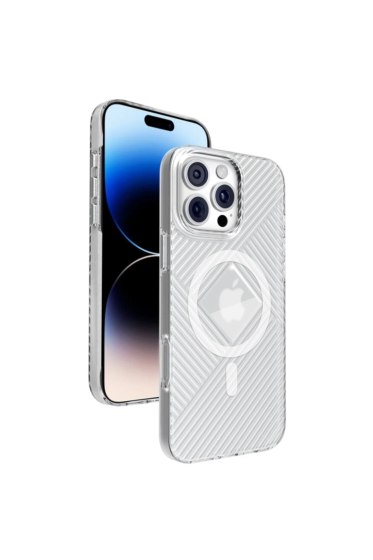 iPhone 16 Pro Max Stella PC Sert Magsafe Kılıf - Şeffaf-(5796)