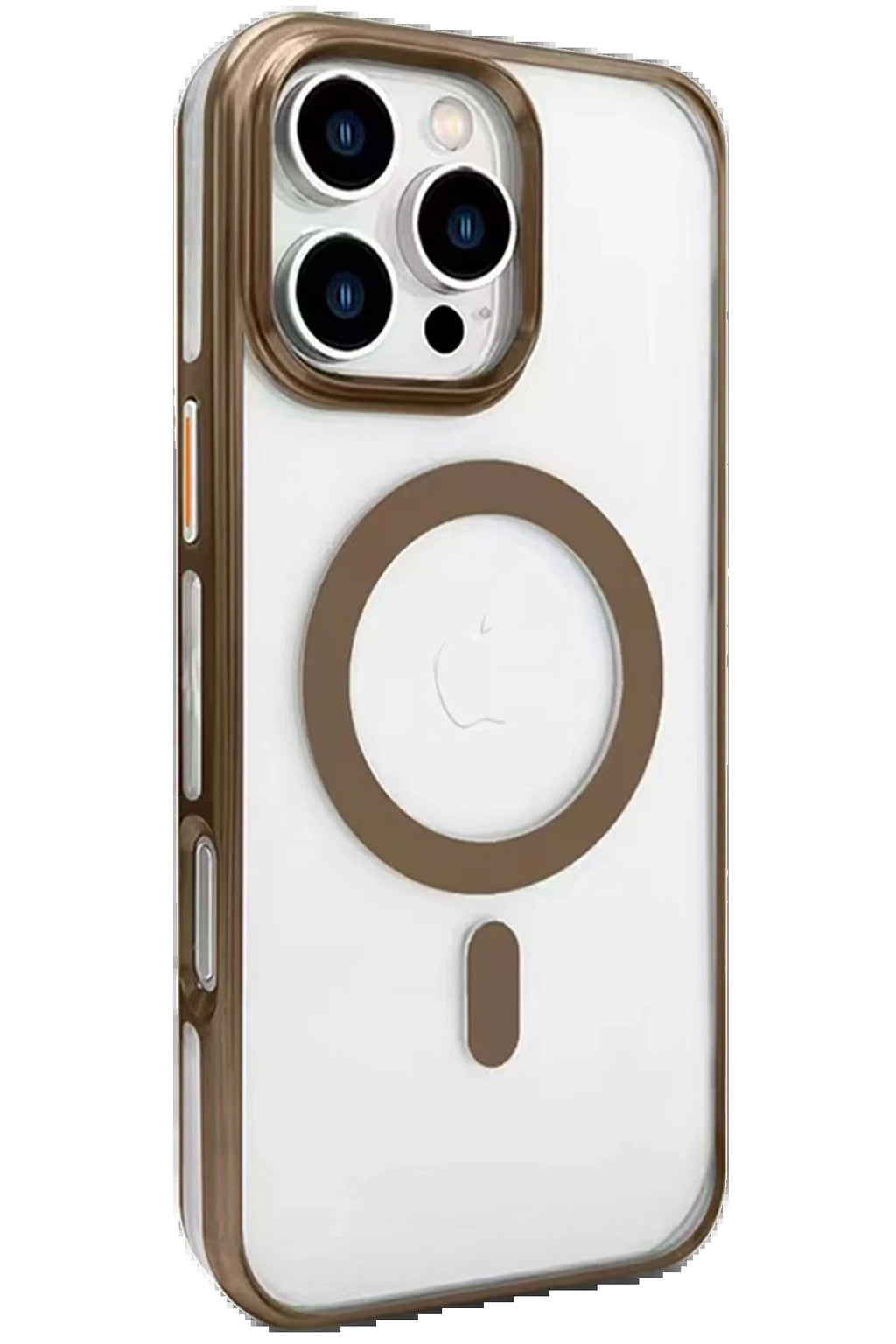 iPhone 16 Pro Gleam PC Sert Magsafe Kılıf - Kahverengi-(5796)