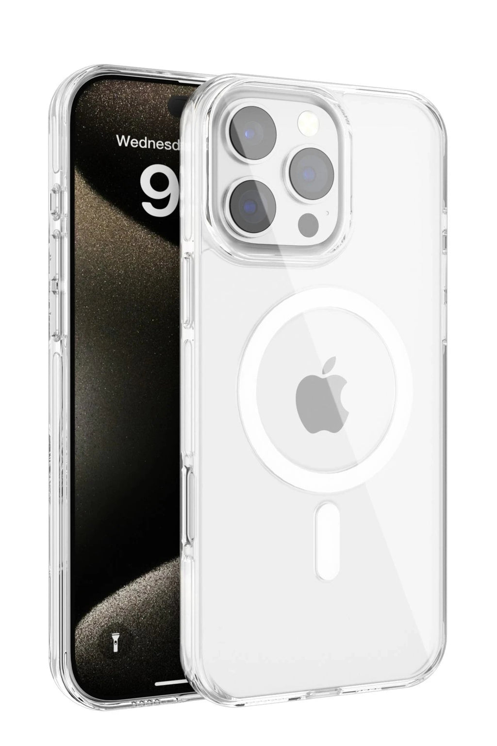 iPhone 16 Pro Gleam PC Sert Magsafe Kılıf - Şeffaf-(5796)