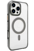iPhone 16 Pro Max Gleam PC Sert Magsafe Kılıf - Titan Gri-(5796)