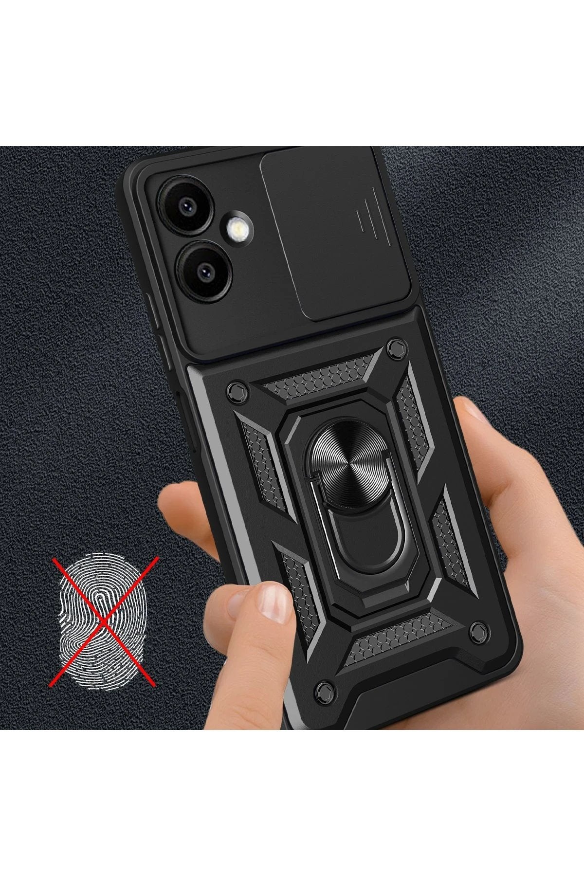 Samsung Galaxy A06 Kılıf Pars Lens Yüzüklü Silikon - Lacivert-(5796)