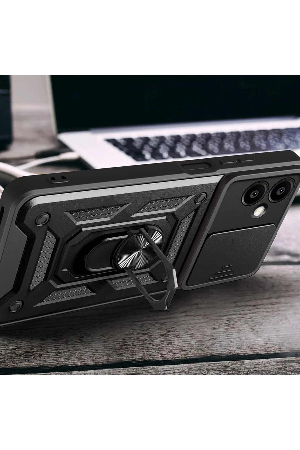 Samsung Galaxy A06 Kılıf Pars Lens Yüzüklü Silikon - Lacivert-(5796)