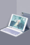 iPad 10.2 (9.nesil) Kılıf KC01 Smart Klavyeli Tablet Kılıfı - Lacivert-(5796)