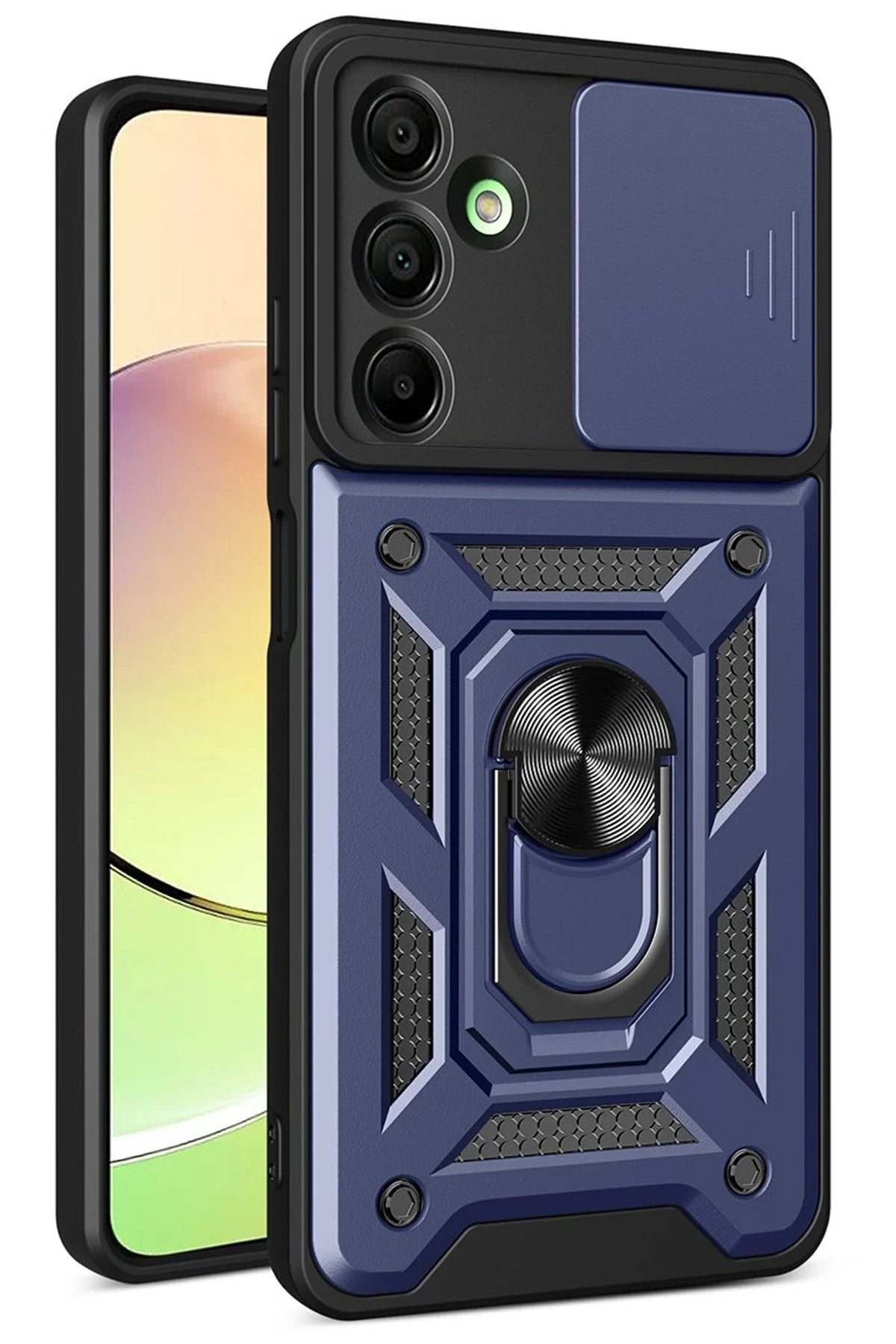 Samsung Galaxy A56 Kılıf Pars Lens Yüzüklü Silikon - Lacivert-(5796)