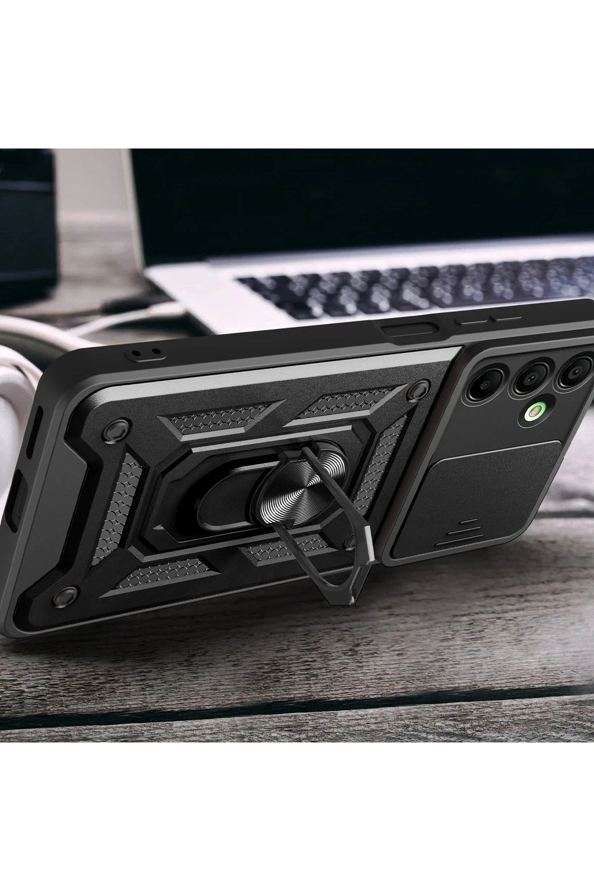 Samsung Galaxy A56 Kılıf Pars Lens Yüzüklü Silikon - Lacivert-(5796)