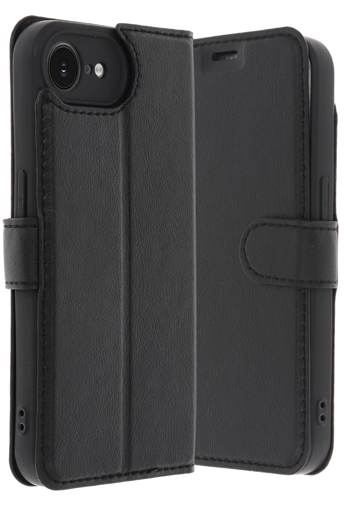 iPhone 16E Kılıf Trend S Plus Kapaklı Kılıf - Siyah-(5796)