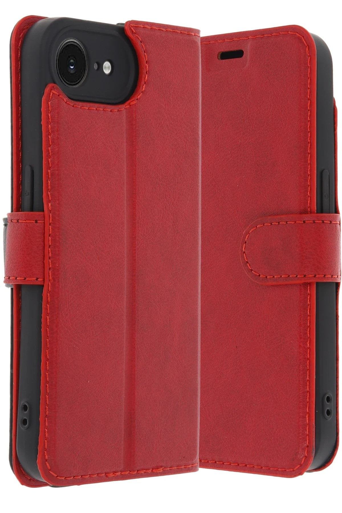 iPhone 16E Kılıf Trend S Plus Kapaklı Kılıf - Kırmızı-(5796)