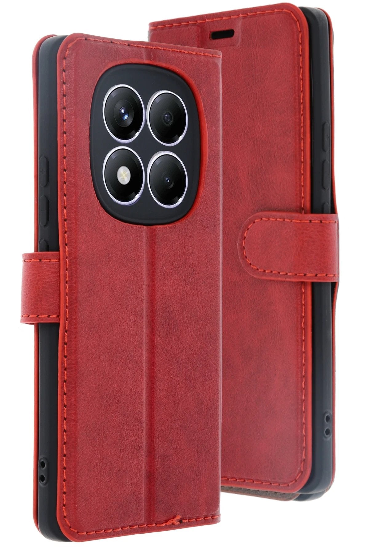 Xiaomi Redmi Note 14 Pro 4G Kılıf Trend S Plus Kapaklı Kılıf - Kırmızı-(5796)