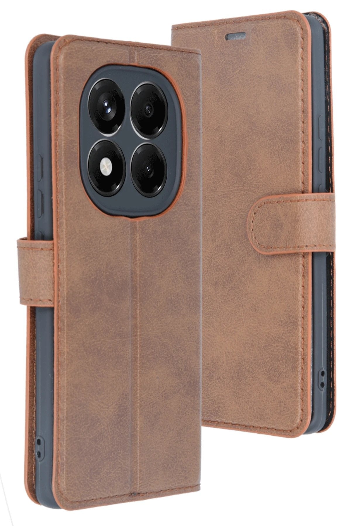 Xiaomi Redmi Note 14 4G Kılıf Trend S Plus Kapaklı Kılıf - Taba-(5796)