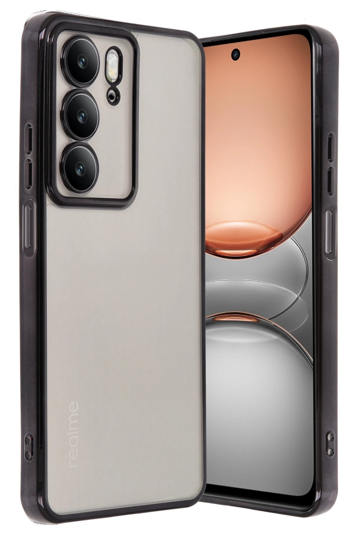 Realme C75 4G Kılıf Lensli Silikon - Siyah-(5796)