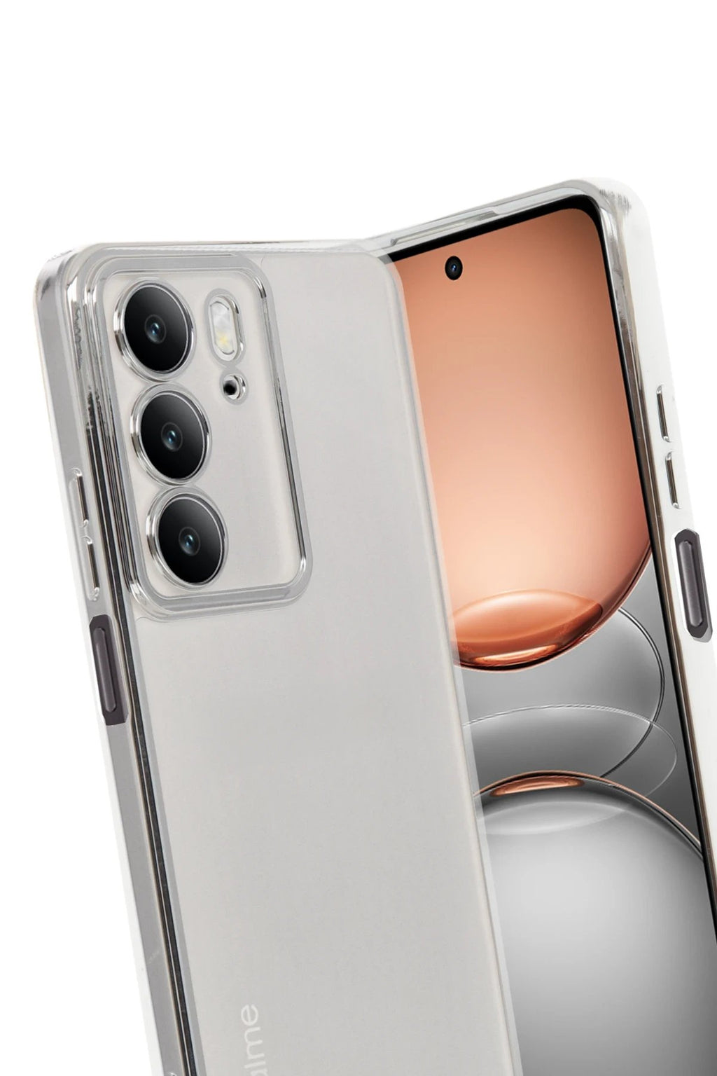 Realme C75 4G Kılıf Lensli Silikon - Gümüş-(5796)