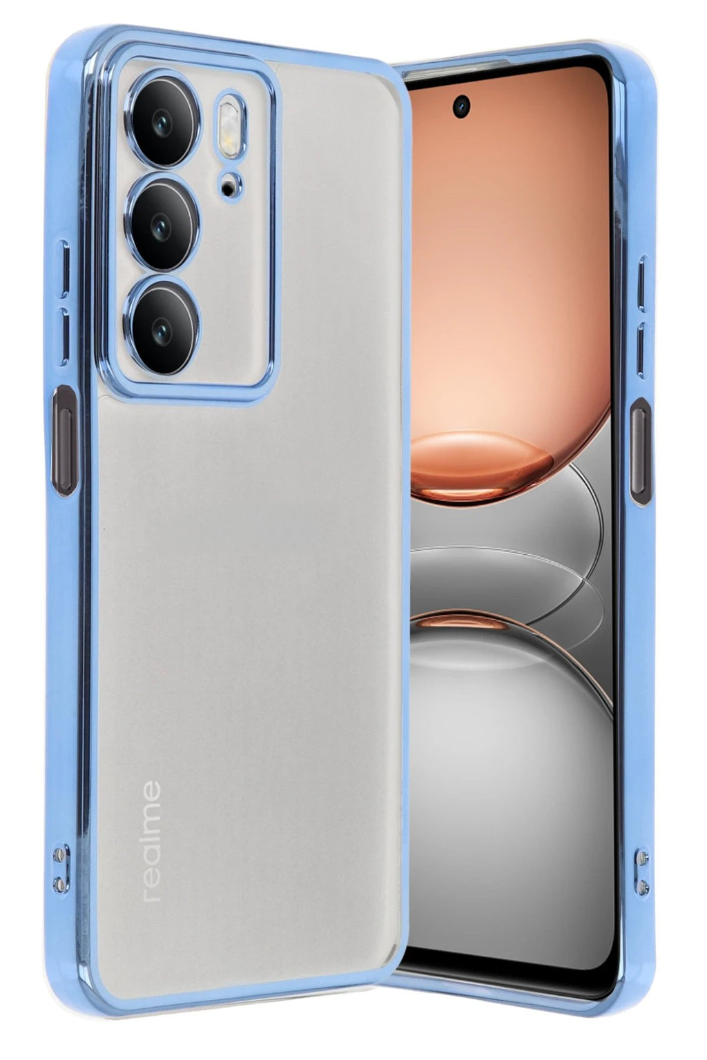 Realme C75 4G Kılıf Lensli Silikon - Açık Mavi-(5796)