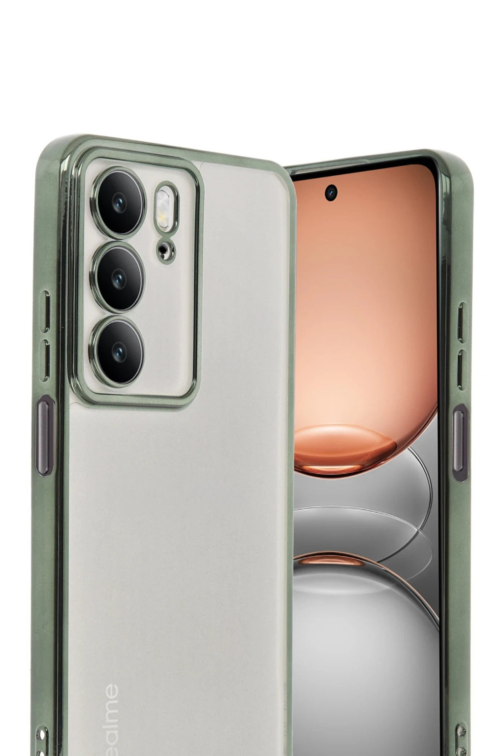 Realme C75 4G Kılıf Lensli Silikon - Yeşil-(5796)