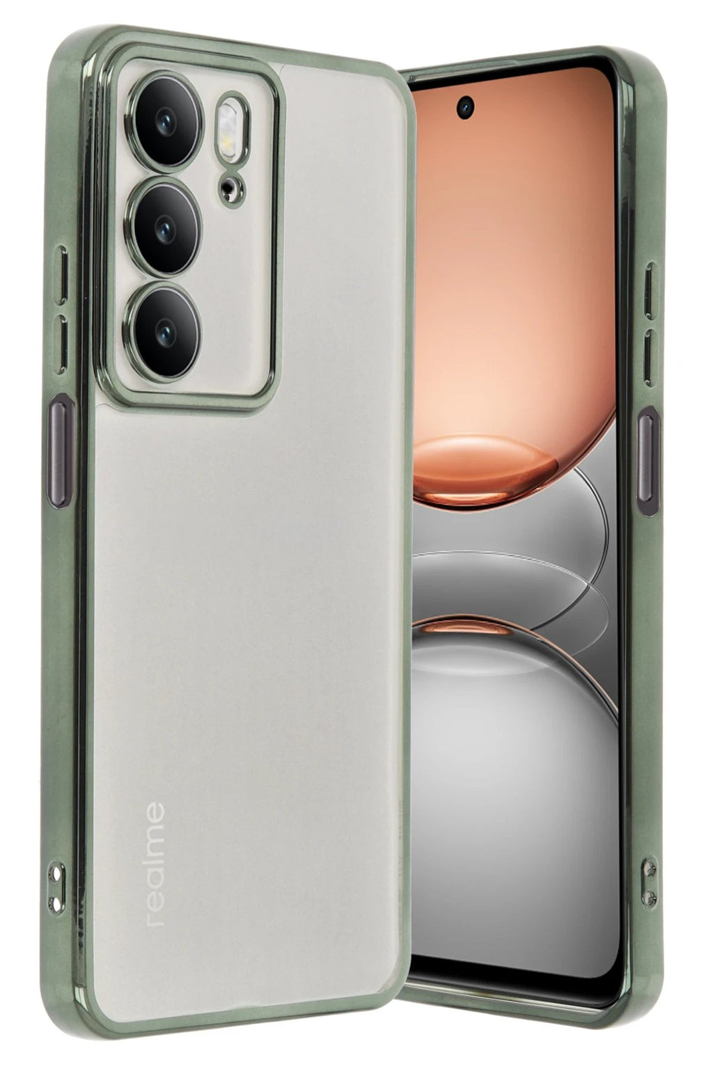 Realme C75 4G Kılıf Lensli Silikon - Yeşil-(5796)