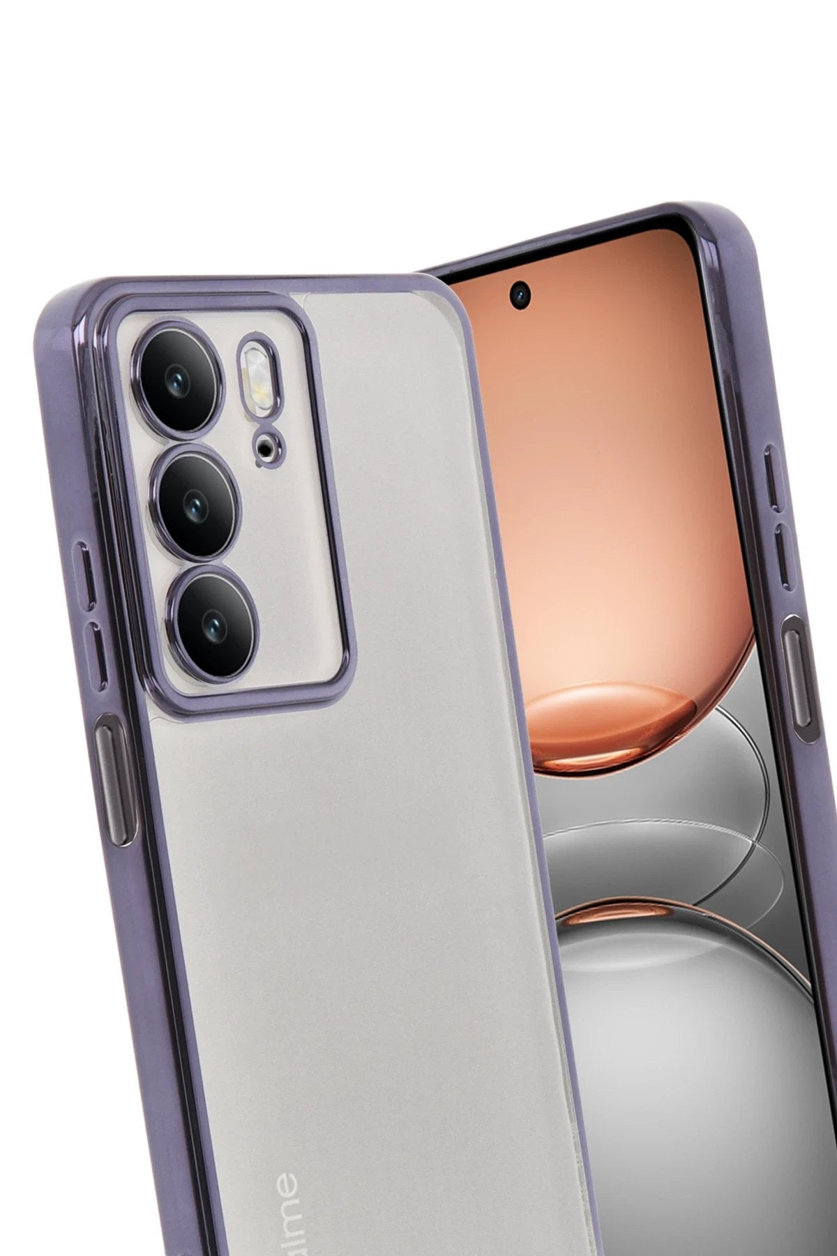 Realme C75 4G Kılıf Lensli Silikon - Mor-(5796)