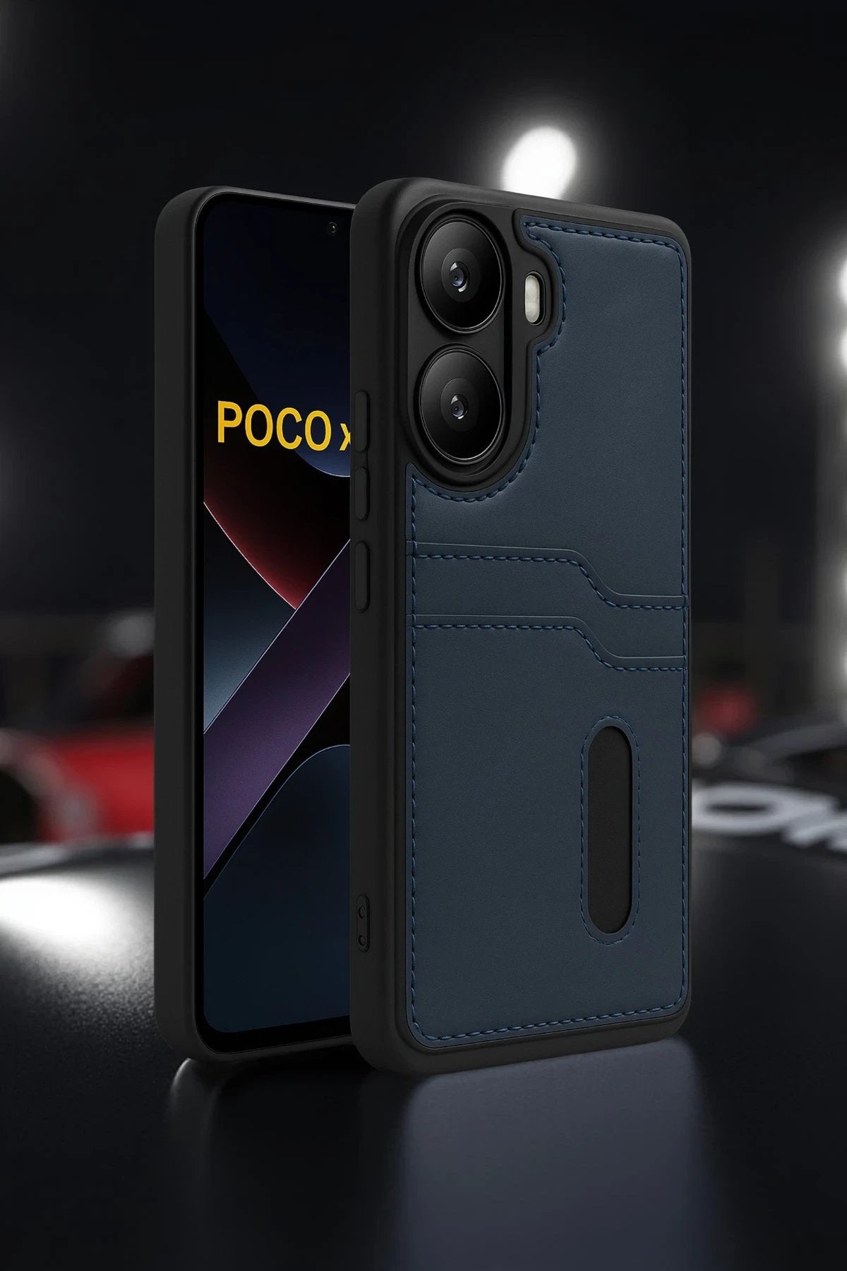 Xiaomi Poco X7 Pro Kılıf Sara Kartvizitli Deri Kılıf - Kırmızı-(5796)