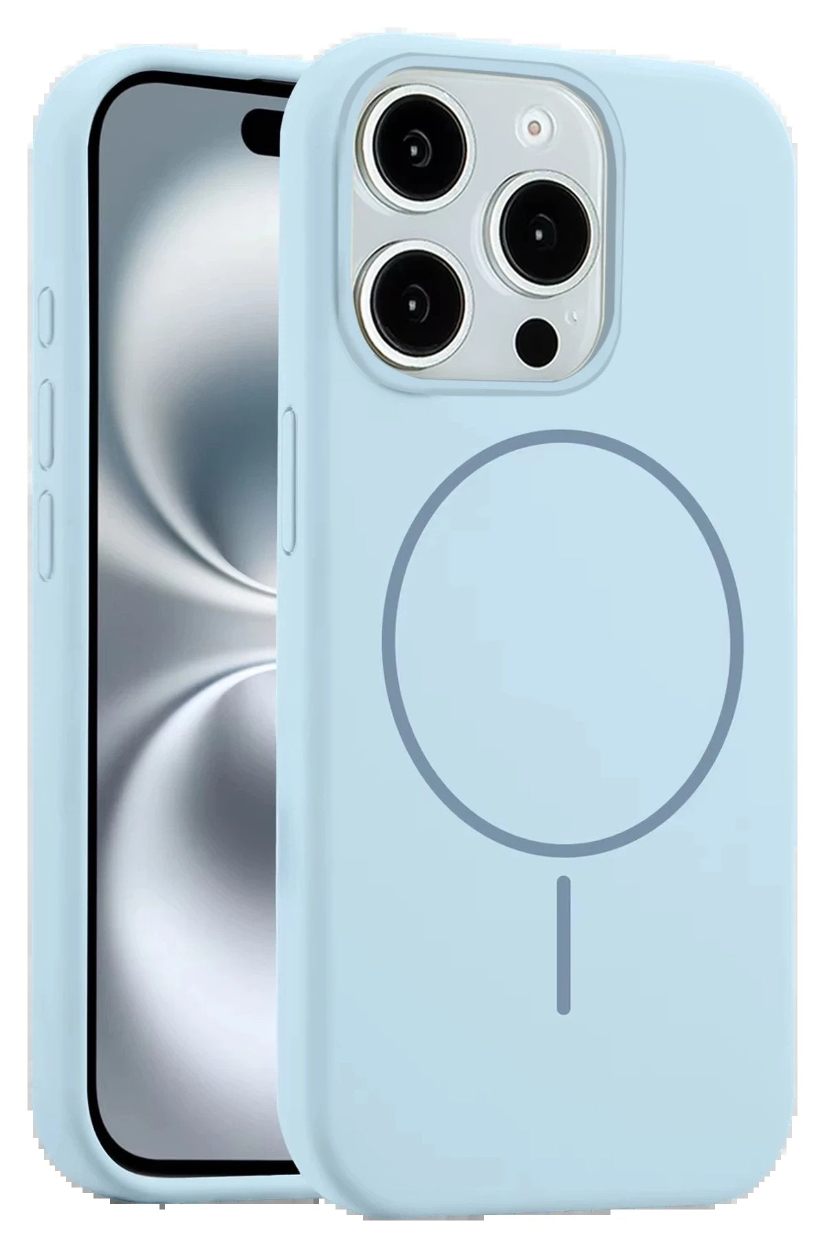 iPhone 15 Pro Max Kılıf Jully Magsafe Kapak - Mavi-(5796)