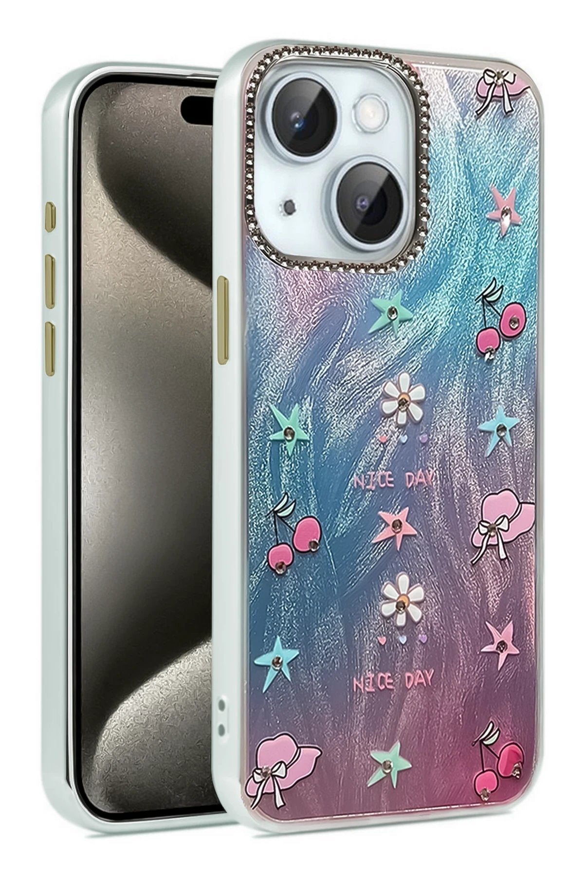 iPhone 14 Kılıf Blade Aynalı Desenli Kapak - Desen 4-(5796)