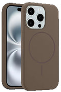 iPhone 15 Pro Max Kılıf Jully Magsafe Kapak - Kahverengi-(5796)